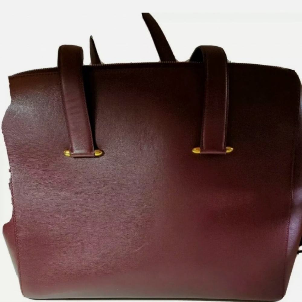 CARTIER Paris Bordeaux Women's Leather Shoulder Bag COA Included - Picture 4 of 12
